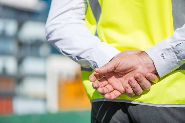 man controlling outdoor construction site