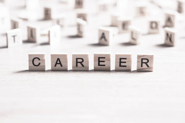 Business concept with word career collected of wooden elements with the letters