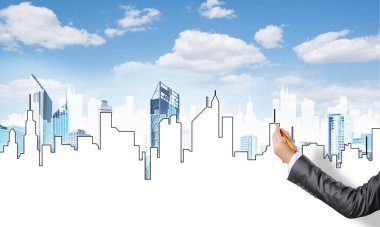 Kalem inşaat projesinde çalışan kadın tasarımcının eli