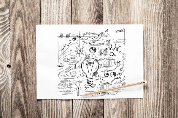 Creative Project Management Pencil Hand Drawn Group Business Doodles Light — Stock Photo, Image