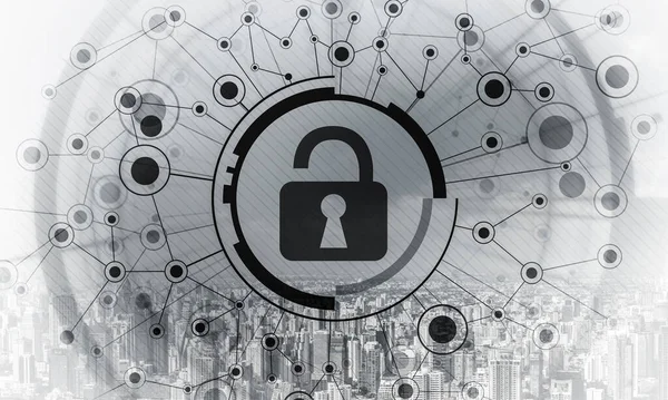 Cryptography Encryption Algorithm Concept Risk Management Professional Safeguarding Virtual Padlock — Stock Photo, Image