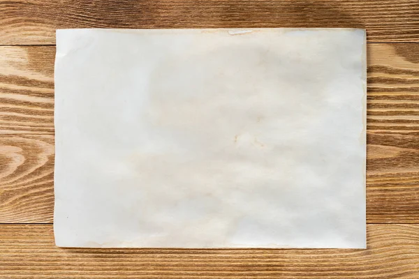 Table Plate Bois Avec Feuille Papier Papier Blanc Blanc Blanc — Photo