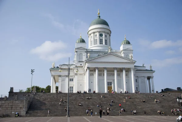 Terkenal katedral putih Helsinki, Finlandia — Stok Foto