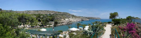 Panoramik koyda Kalithea tarihinde Yunan Adası Rhodes — Stok fotoğraf