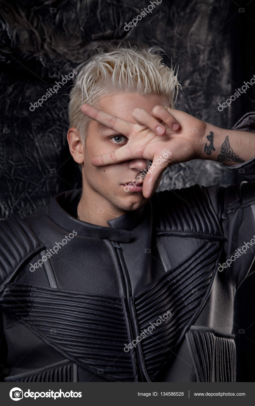 Fashion Man Wearing Futuristic Catsuit Stock Photo Image By C Agnadevi 134586528