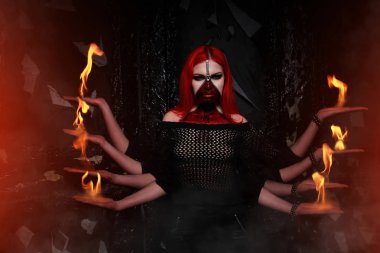 Ölü zombi Kali yangın ile oynama