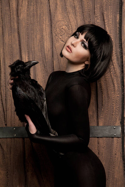 Big Black Crow with Photomodel