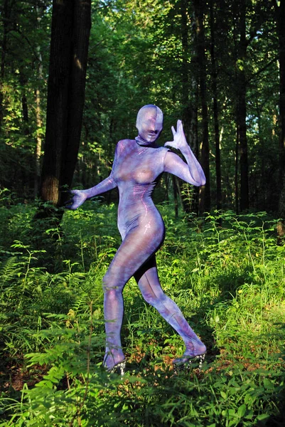 Hot zentai fetish bdsm girl — Stock fotografie