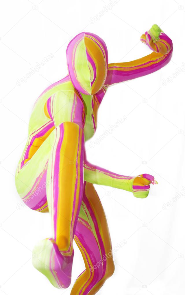 pretty alien ufo girl on white background isolated