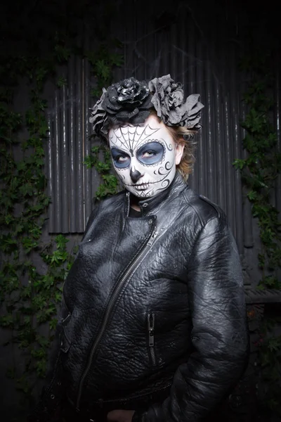 Horror makijaż kobieta halloween — Zdjęcie stockowe