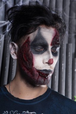 korkunç lanet olası ölü kötü palyaço portre