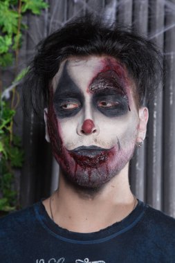 korkunç lanet olası ölü kötü palyaço portre