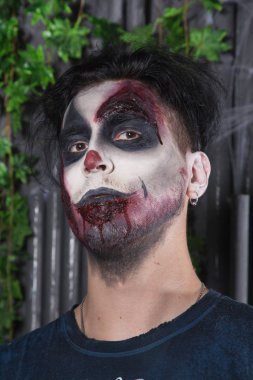 korkunç lanet olası ölü kötü palyaço portre