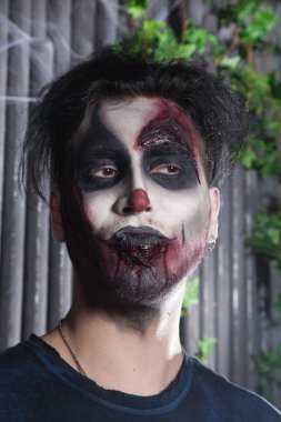 korkunç lanet olası ölü kötü palyaço portre