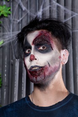 korkunç lanet olası ölü kötü palyaço portre