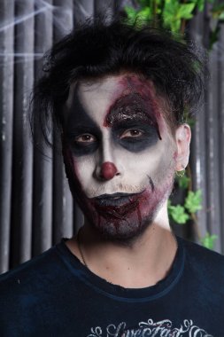 korkunç lanet olası ölü kötü palyaço portre
