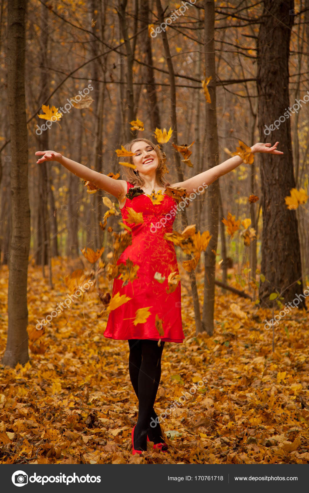 red dress fall