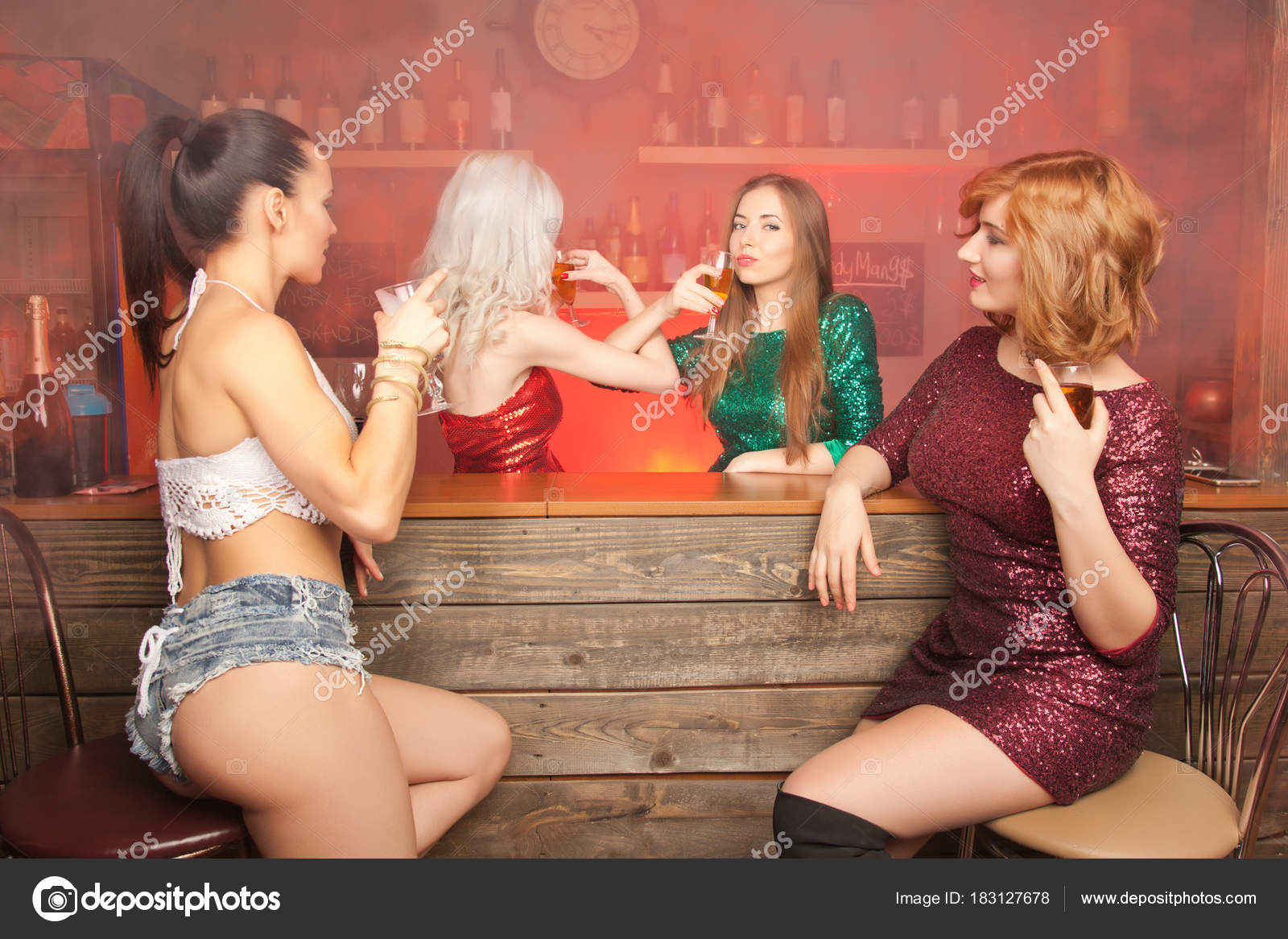 Youngest girls party at bar round
