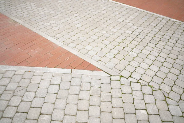 Pavimentazione Pietra Prospettiva Con Nessuno Vecchie Strade Estate — Foto Stock