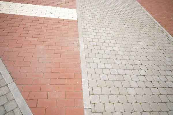 Pavimentazione Pietra Prospettiva Con Nessuno Vecchie Strade Estate — Foto Stock