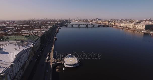 Ποταμό Νέβα Αγία Πετρούπολη — Αρχείο Βίντεο