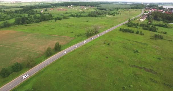 森、道路のジャンクション、住宅の建物 — ストック動画