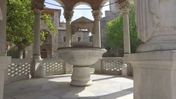 Saint Panteleimon monastery, the main church, Mount Athos, Greece — Stock Video