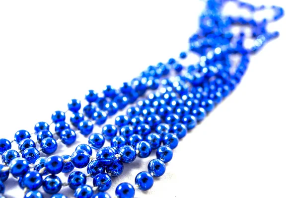 Blue beads on white background — Stock Photo, Image