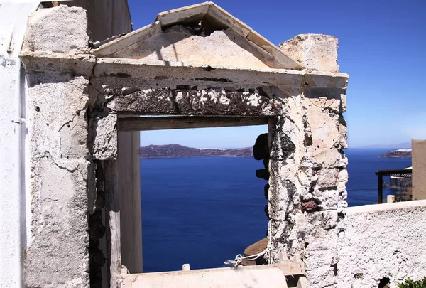 Santorini Ostrov Greece View Door — стоковое фото