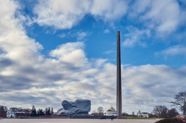 Brest, Belarus - 28 Aralık 2016: Ana anıt 