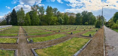 Varşova, Polonya - 09 Mayıs 2017: Sovyet askeri mezarlıkta Zafer Bayramı - 1945 yılında Nazi Almanyası'nın teslim olmak imza yıldönümü