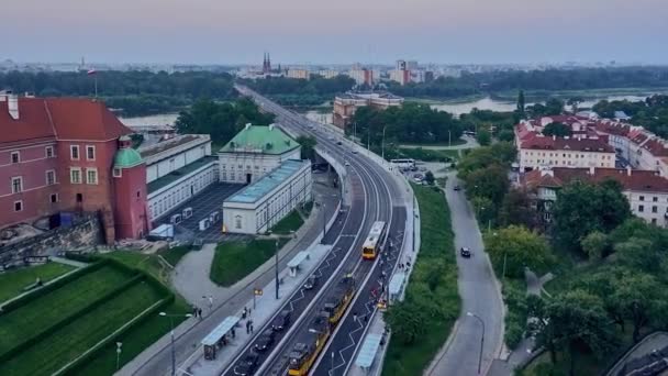 Warszawa Sierpień 2017 Timelapse Zoom Panoramiczny Widok Most Przez Wisłę — Wideo stockowe