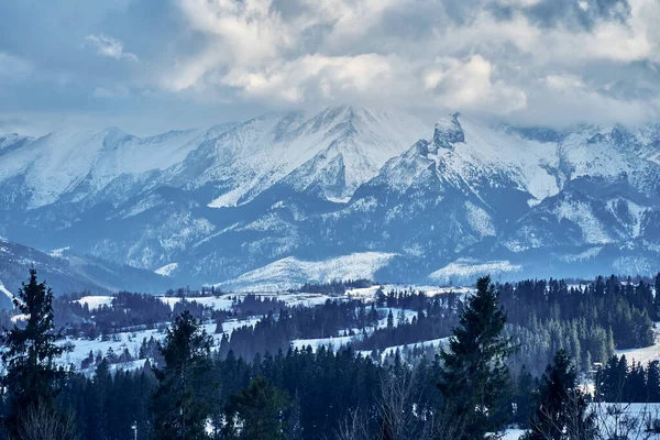 Schöne Panoramische Drohnensicht Auf Die Tatra Tatra Tatra Gebirge Zwischen — Stockfoto