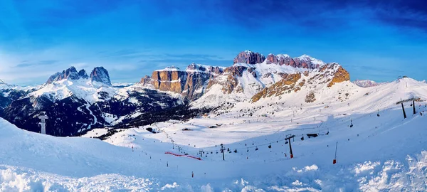 Όμορφη Πανοραμική Θέα Προς Την Sellaronda Μεγαλύτερο Καρουζέλ Σκι Στην — Φωτογραφία Αρχείου