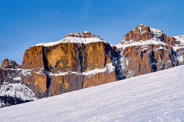 Schöne Aussicht Auf Die Sellaronda Das Größte Skikarussell Europas Skifahren — Stockfoto