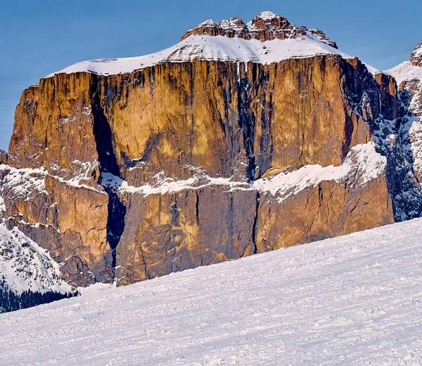 Schöne Aussicht Auf Die Sellaronda Das Größte Skikarussell Europas Skifahren — Stockfoto