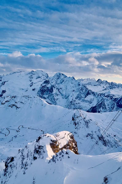 Schöne Aussicht Auf Die Sellaronda Das Größte Skikarussell Europas Skifahren — Stockfoto