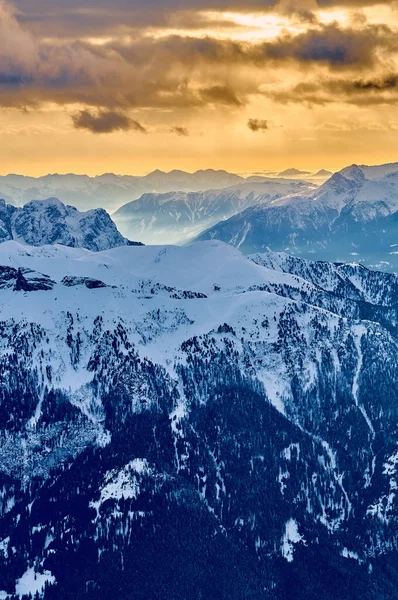 Belle Vue Panoramique Sur Sellaronda Grand Carrousel Ski Europe Skier — Photo