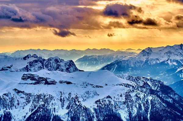 Όμορφη Πανοραμική Θέα Προς Την Sellaronda Μεγαλύτερο Καρουζέλ Σκι Στην — Φωτογραφία Αρχείου