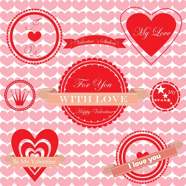 Valentijn Stickers — Stockvector