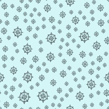 Denizci vektörü. El çizimi deniz deseni. Okyanus arkaplanı.