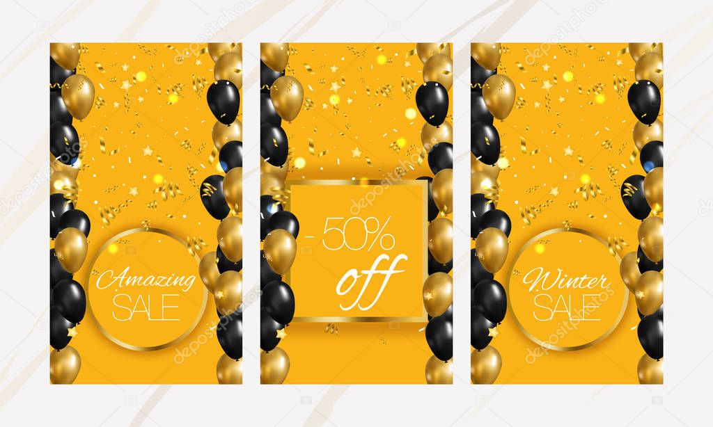 Winter sale. Beautiful template design. Template design. Stories layout for social media design background. Trendy editable. Christmas card template