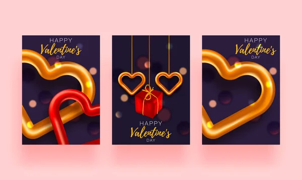 Valentijnsdag achtergrond. Feestelijke romantische kaart. Liefde poster concept en promotie brochure om geschenken of sjablonen. — Stockvector