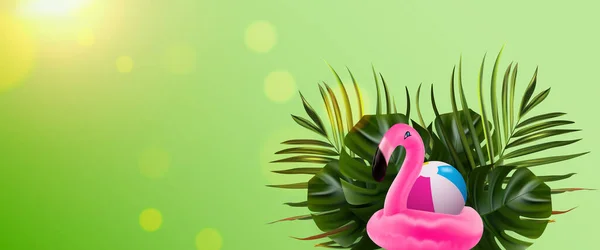 Hojas tropicales. Selva fondo flor y palma. Ilustración de la selva vectorial. Colección colorida — Vector de stock