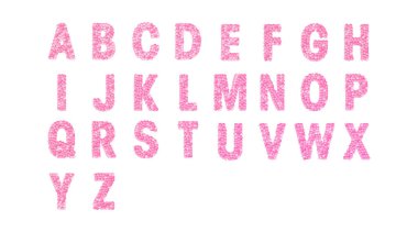Alfabe yazı tipi sequins. Parıltı izole tipografi dekorasyonu. Renkli pullar vektör arka planı. Lüks elementler.