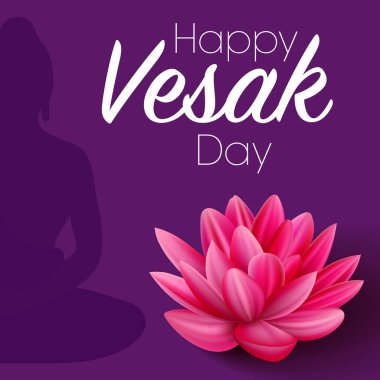 Lotus gerçekçi nesne. Vesak Günü kutlaması. Hindistan 'da tatil Buda günü.