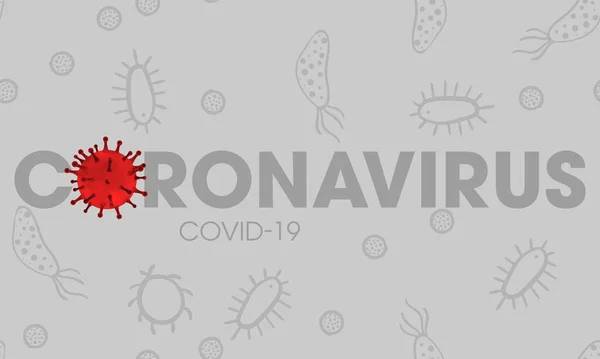 Coronavirus COVID-19 infezione da illustrazione medica realistica. Influenza come casi di influenza rossa pericolosa come concetto di rischio per la salute di una pandemia — Vettoriale Stock