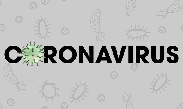 Coronavirus COVID-19 infección médica ilustración realista. Influenza como gripe roja peligrosa casos de cepa como un concepto de riesgo de salud médica pandémica — Vector de stock