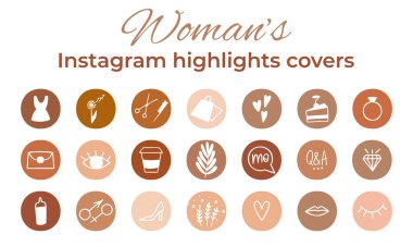 Insta Highlight kapak hikayeleri. Havai fişekler için moda insta seti. Çerçeve moda tarzı. Kadın ikon dizaynı. En küçük yerleşim.