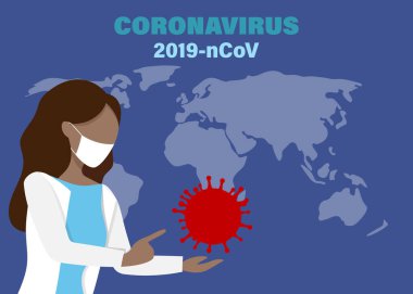 Coronavirus belirtileri COVID-19. Tıbbi vektör illüstrasyon enfeksiyonu. Grip salgını gibi tehlikeli grip vakaları gibi grip salgını riski kavramları.